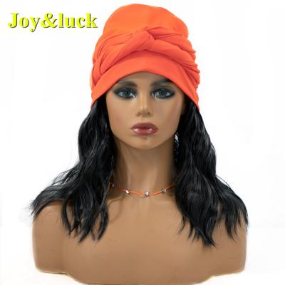 China Wholesale Wavy African Hairband Ladies Headband African Yellow Orange Natural Wavy Wigs For Women Color Synthetic Hair Wigs for sale