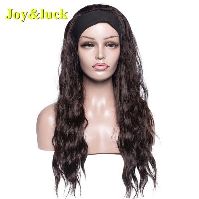 China Wholesale Straight Ladies Long Headband Yaki Wigs Brown Water Wave Headband Natural Black Wigs For Women Color Synthetic Hair Wigs for sale