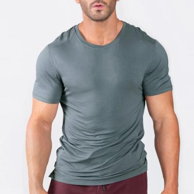 China Wholesale New Men's Anti-Wrinkle Gym Tri Blend Polyester Fabric Cheap Active Gym T-shirt Running Shirt for sale