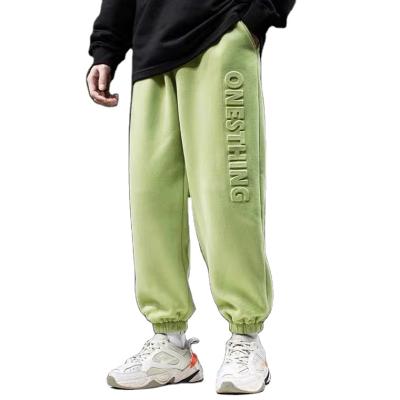 China Logo Customized Unisex Pants Anti-static 3D Embossed Track Pants Mens Cotton Fashion Cotton Gents Trousers for sale