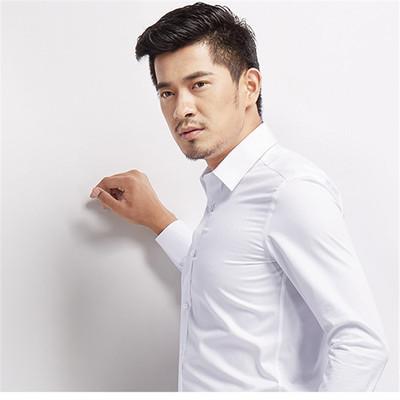 China Anti-Wrinkle Embroidery Custom Logo Men's Shirts Plus Size Long Sleeve Shirts Formal Dress for sale