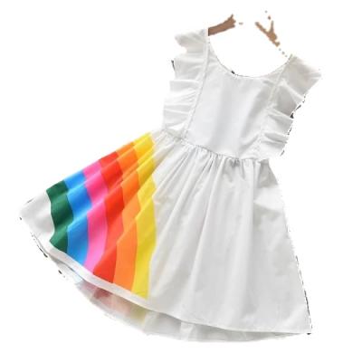 China Anti-wrinkle Kids Clothing Babies Dresses Rainbow Clothes Fringe Dress for sale