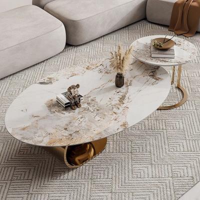 China Foshan Living Room Furniture Wear-resisting Manufacturer Sets Modern Luxury Chipboard Stone Tables Coffee Table for sale