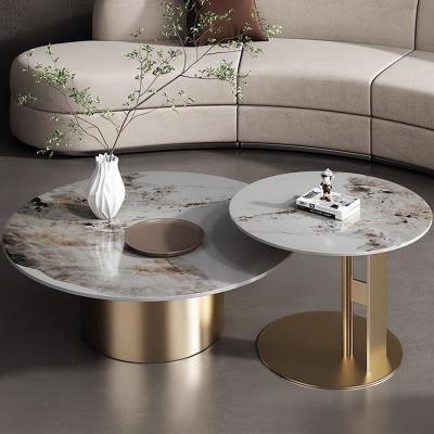 China Italian Style Wear Resistant Luxury Villa Coffee Table Set Table Top China Foshan Wharton Agglomerated Stone Living Room Coffee Table for sale