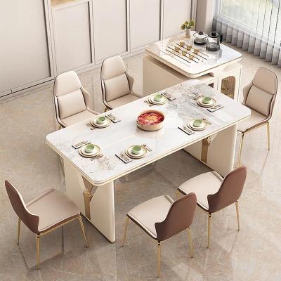 China (Other) Adjustable Luxury Modern Suitable For Rectangular And Customizable Island Villa Dining Room Island Table Table for sale