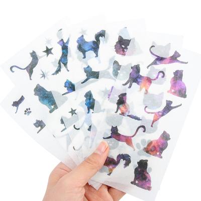 China Scrapbooking Sticker 6 Sheet Cartoon Netbook Scrapbook Sticker/Cat Shadow Series Paper Package Stickers Factory Directly. for sale