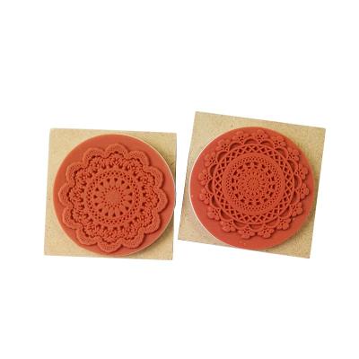 China New Lace Decoration Romantic Flower Square 4.5X4.5cm Wooden Stamp DIY Scrapbooking Gift Rubber Stamps for sale