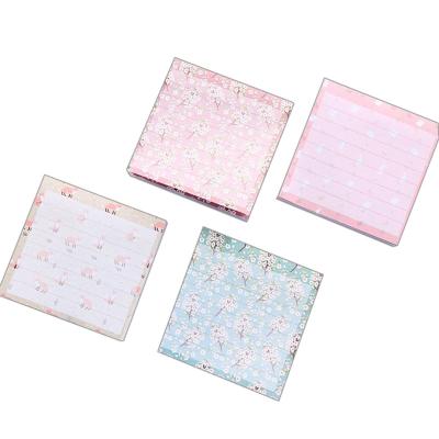 China Self-adhesive Elegant Fresh Floral Sticker Planner Sticky Notepads Memo Pads School Office Supply for sale