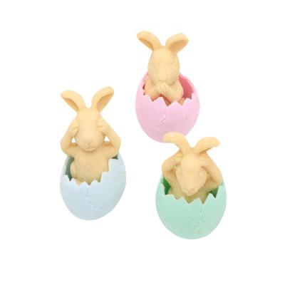 China Creative Assembly 3D Rubber Pencil Eraser/Eco-friendly/Cute/Novelty/Manual/Lovely Cartoon Eggshell Rabbit Eraser Kids Fancy Wholesale Stationery for sale