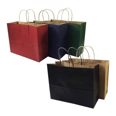 China Wholesale Handmade High Quality Classic Paper Bags Brown Kraft Paper Bags Wholesale New Year Christmas Wedding Party Custom Design Purecolor Logo for sale