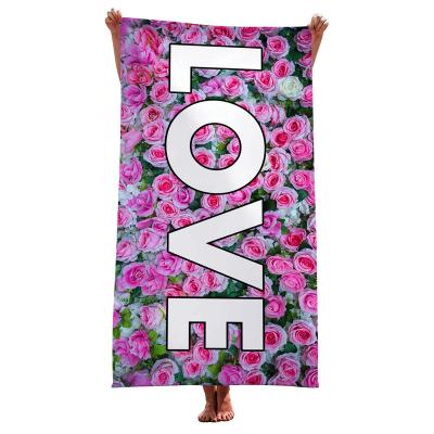 China Microfiber Cloth Pool Beach Towel Promotional Anti Dust Mite Sand Free Beach Towel Custom Design Double Side Jacquard Towel for sale