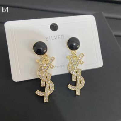 China Other simple 2021 new fashion letter design alloy temperament personality diamond earrings simple jewelry for women for sale