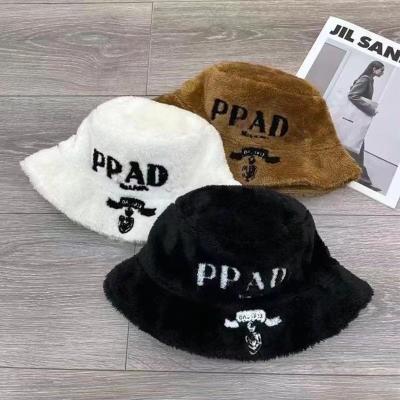 China Autumn And Winter Design Hat Letter P Female Home Fisherman Hat Comfortable Casual Wild Lambswool Warm Add To The Basin Thickened Hat for sale