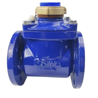 China DN65 iron irrigation valve digital woltmann mechanical water flow meter with pulse output for sale