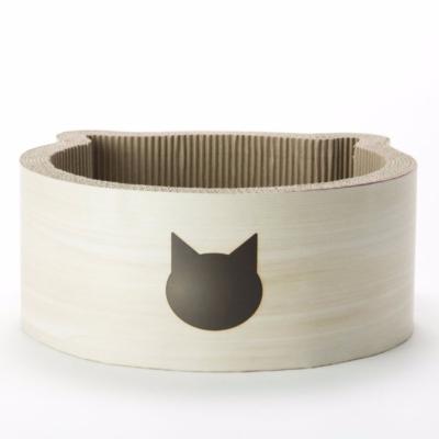 China Sustainable Adorable New Pet Products Cat Shaped Corrugated Cat Scratcher Round Cat Lounge / Bed for sale