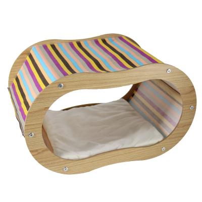 China Cat Bed Circle Designed Indoor Viable Cat House Wooden Pet Bed for sale