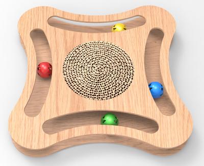 China Wooden Cat Toy MDF Cat Scratcher Toy Interactive Durable Cat Toy Ball Viable Track Tunnel On Hot Sale for sale