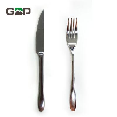 China Sustainable Stainless Steel Tableware Four Piece Set Western Food Hotel Steak Knife Spoon And Fork Set Household for sale