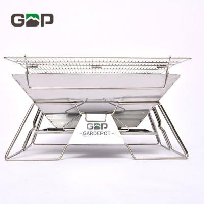 China Easily Assembled BBQ Rack Outdoor Camping Thickened Folding BBQ Grill for sale