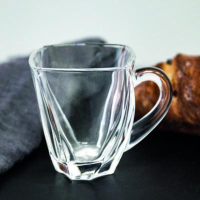 China Viable Square Classic Crystal Cup Crystal Cup Design Shape Cheap Glass Coffee Mug for sale