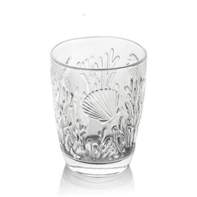 China 10oz Glass Water Cup Modern Superior Clear Cup Water Cup Classic Ocean Style Crystal Design for sale