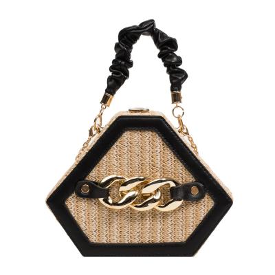 China New Fashion Straw Bag High Quality Retro Trend Western Casual Simple Personality Handbag Fresh Cross - Body Bag for sale