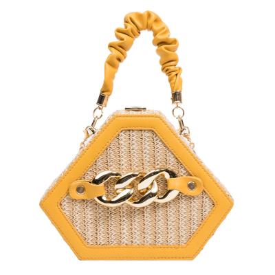 China Other 2023 Summer Unique Drop Shape Shipping Bags For Beach Small Women Rattan Jelly Bag Straw Purse Handbags for sale