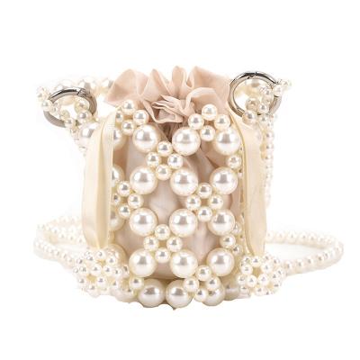 China New Fashion Candy and Pearl Bucket Mini Women Hand Bags Elegant Decoration for sale