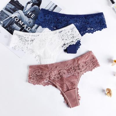 China Transparent Net Underwear Women's Sexy Fun Lace Thong Breathable Yarn Panties for sale