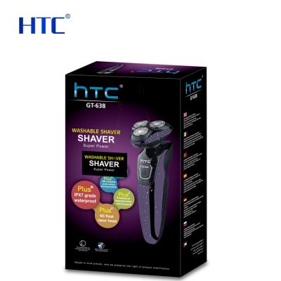 China Professional Men's Care Beauty Triple Blade HTC Beard Shaver Electric Shaver For Men's Beard GT-638L for sale