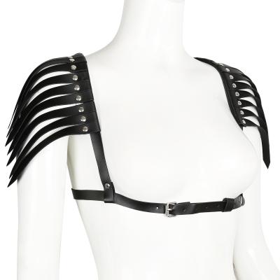 China PU Faux Leather Leather Harness Men Bdsm Gay Body Bondage Shoulder Harness for sale