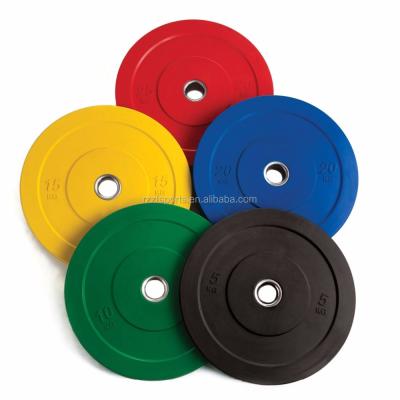 China Universal Competition Colored Odorless Solid Rubber Weightlifting Bumper Plates for sale