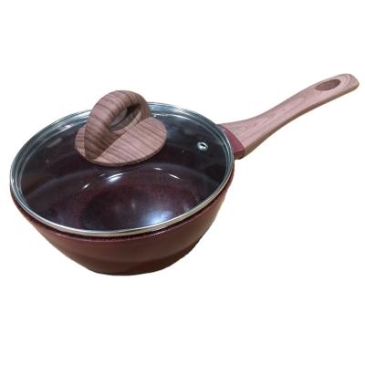 China Sustainable Forged Aluminum Marble Stone Coated Sauce Pan Milk Pan for sale