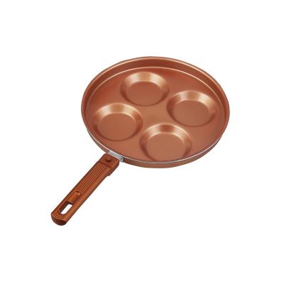 China Sustainable Aluminum Pressed Non-Stick Mini Frying Egg Pan Egg Roll Pan Golden Frying Pan for sale