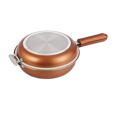 China Durable Aluminum Non-Stick Double Handle Frying Pan Frying Pan Frying Pan Pie Pans for sale