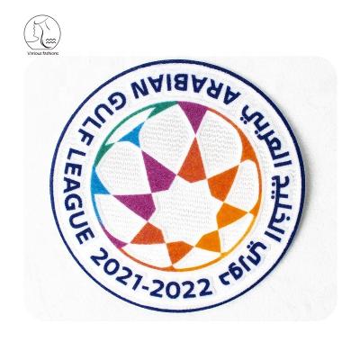 China Strong elasticity. Soft touch. YunShang Washable Designer Design Custom Football Soccer Flock Patches Football Iron On Patches for sale