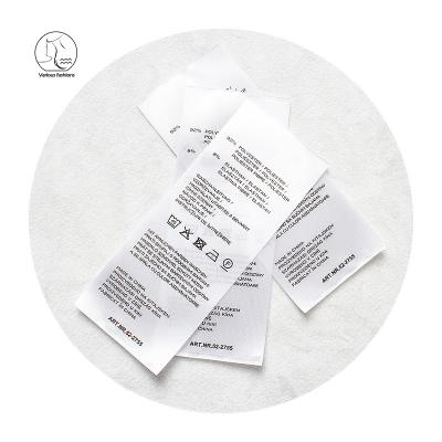 China Sustainable YunShang printed clothing care label and wash clothing label for sale