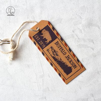 China YunShanag Viable Custom Fabric Hang Tag Recycled Apparel Garment Hanging Tags Product Hang Tags With Free Strings for sale