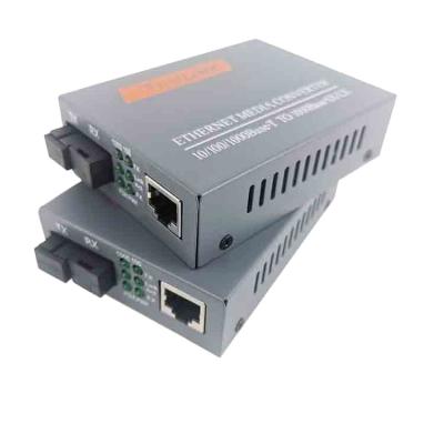 China FTTH 1 Pair HTB-GS-03 A/B Gigabit Single Mode Fiber Optic Media Converter 10/100/1000Mbps SC Port 20KM External Power Supply for sale