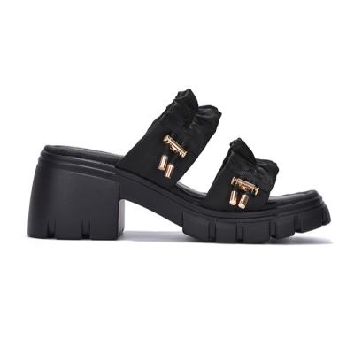 China Lightweight Chunck Heel PU Women Hot Style Sandal for sale