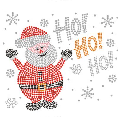 China Cute Flatback Cartoon Snowman Christmas Rhinestones Hotfix Pattern Design For Apparel for sale