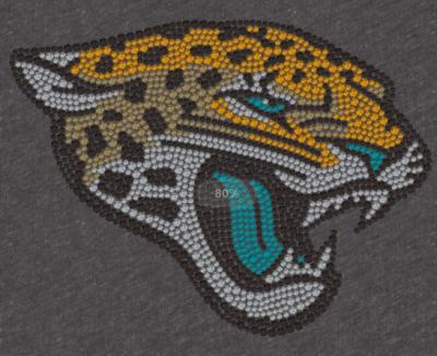 China Easily transferred jaguars iron on crystals faux stone pattern for apparel for sale