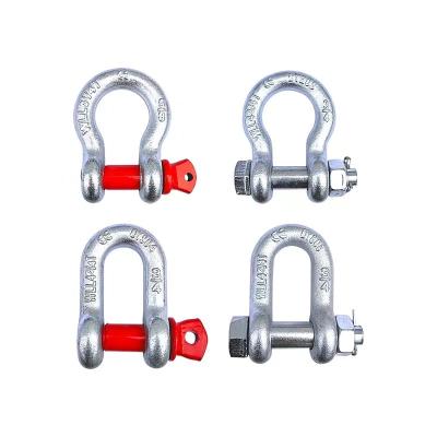 China Heavy Industry High-Strengths Steel Material Forged D Shackle Pin Bow ShackleStainless Steel Boat Anchor 304 316 Red Steel Marine Shackle for sale