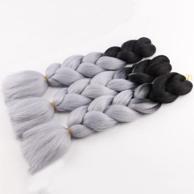 China Big braid chemical fiber braids wigs color granny european and american cosplay wig factory wholesale gray braids gradient color dirty granny for sale