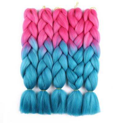 China 2021 Foreign Trade High Temperature Silk Chemical Fiber Braid Gradient Color Wig Braiding Wigs Dirty Hair Extension Braids Wig for sale