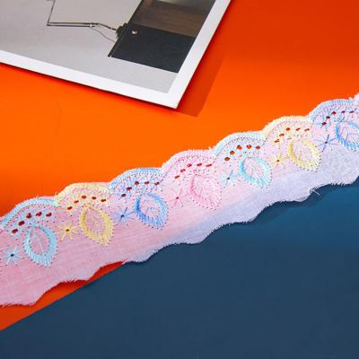 China 3D wholesale colorful 5.5CM TC lace trim clothing crochet lace ribbons embroidery lace trim WIDE for sale