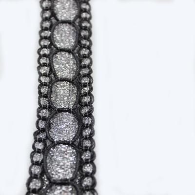 China Silver Lace Braid Trim Fringe Trim-Cell Phone Costume Accessory 3CM Width Crochet Yarn for sale