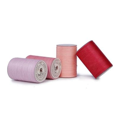 China 60m Hand-stitched 0.55 mm Wax Cotton Durable Leather Wax Thread Round Line Polyester 100% Polyester for sale