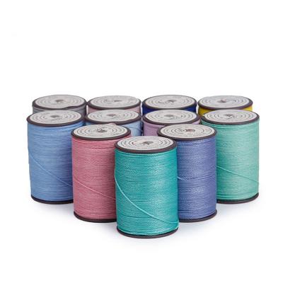 China 100% Hand-stitched 160m Round Wax Line Polyester 0.45mm Durable Leather Wax Cotton Yarn for sale