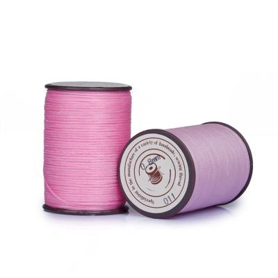 China Diy 0.8mm Flat Wax Handmade Leather Sewing Thread 100% 100m Polyester Wholesale Optional Colors for sale